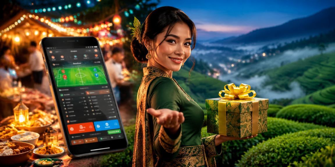 Suasana hiburan kasino Malaysia semasa Hari Raya dengan tema esport dan pertaruhan dalam talian